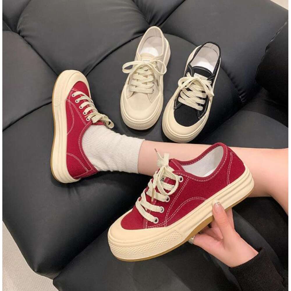 Thick Soled Canvas for Women New Versatile Sports Leisure Board Casual Fashion Running Trendy Shoes Clunky Sneakers