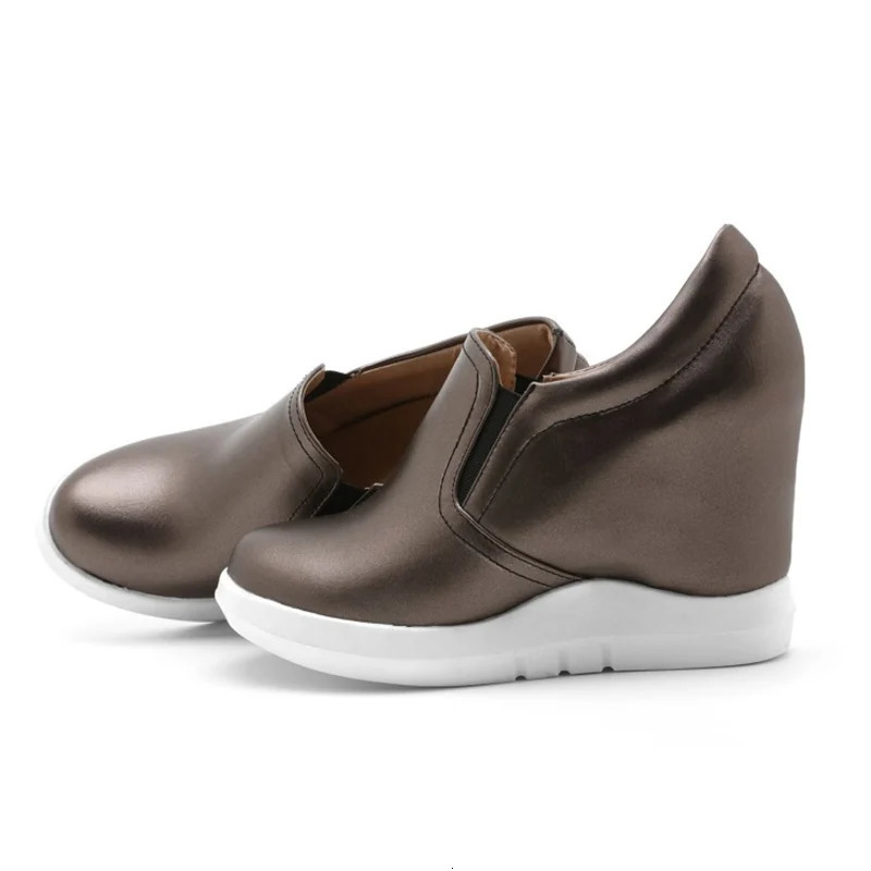 White Wedge Shoes Women Sneakers Spring Autumn Hidden Heels Ladies Loafers Shoes Casual Comfort Wedges Platform Female Shoes 240615