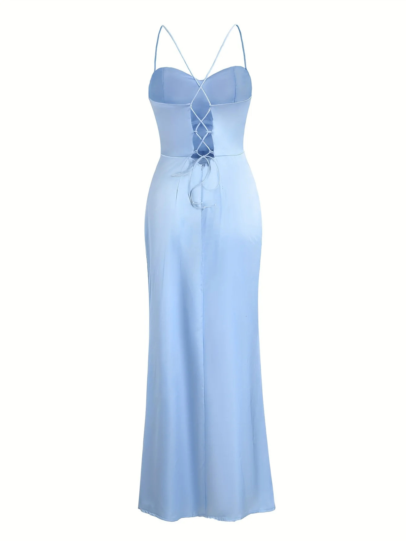 Sexy Backless Split Thigh Maxi Dress for Women Perfect Parties and Special Occasions 240615