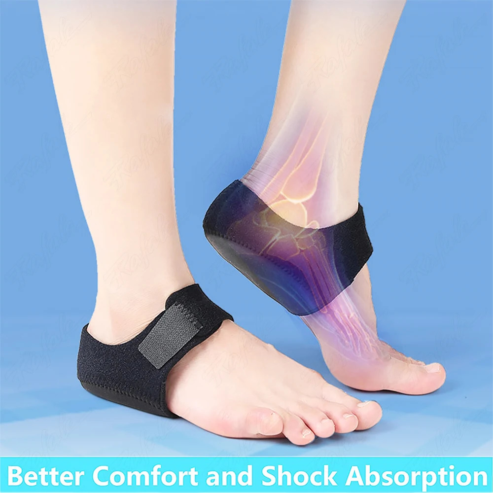 Plantar Fasciitis Silicone Heel Protector for Spurs Shock Absorption Shoes Pads U Cup Half-yard Socks Sleeve Pain Relief Insoles 240615