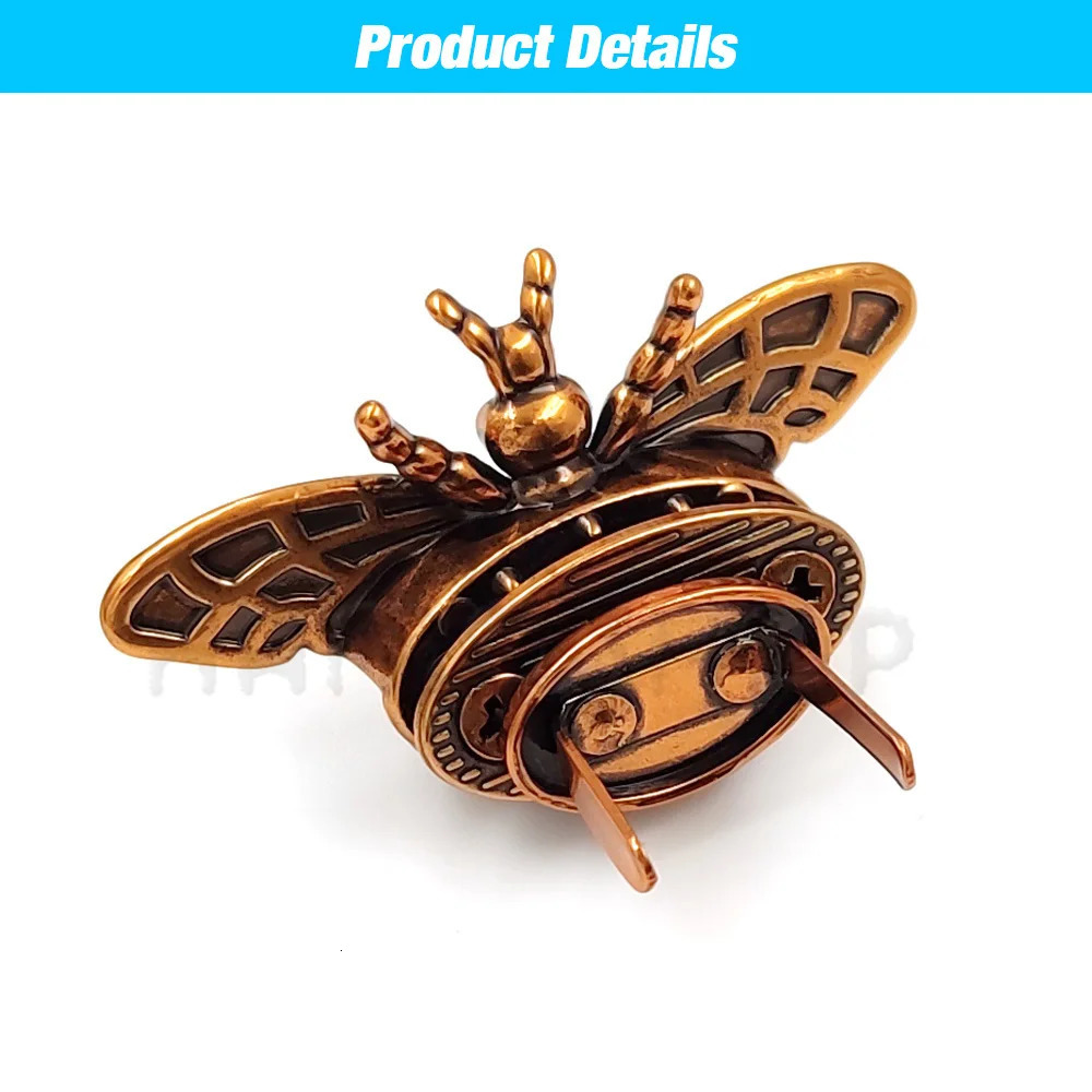 1P Metal Bee Shape Turn Lock Retro Fashion Bag Clasp Hardware for LeatherCraft Bag Handbag Purse DIY Accessories 240615