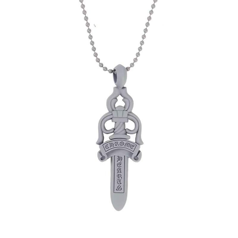 Necklace Resin Holy Sword Colored Necklace Couple Chain Punk Street Dance Style Cross Dagger Letter Chain