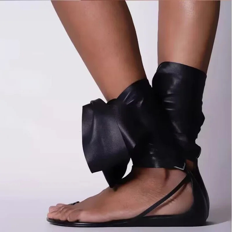 Rome Women Sandals Flats Casual Shoes Clip Toe Lace Up Flip Flops Beach Summer Party Dress Ladies Zapatos Slides 240615