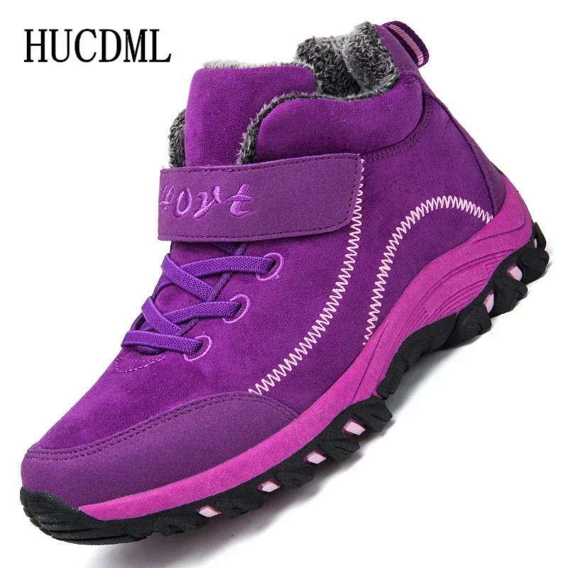 Waterproof Winter Men Boots Suede Warm Snow Women Boots Men Work Casual Shoes High Top High-top Non-slip Ankle Boots 240615