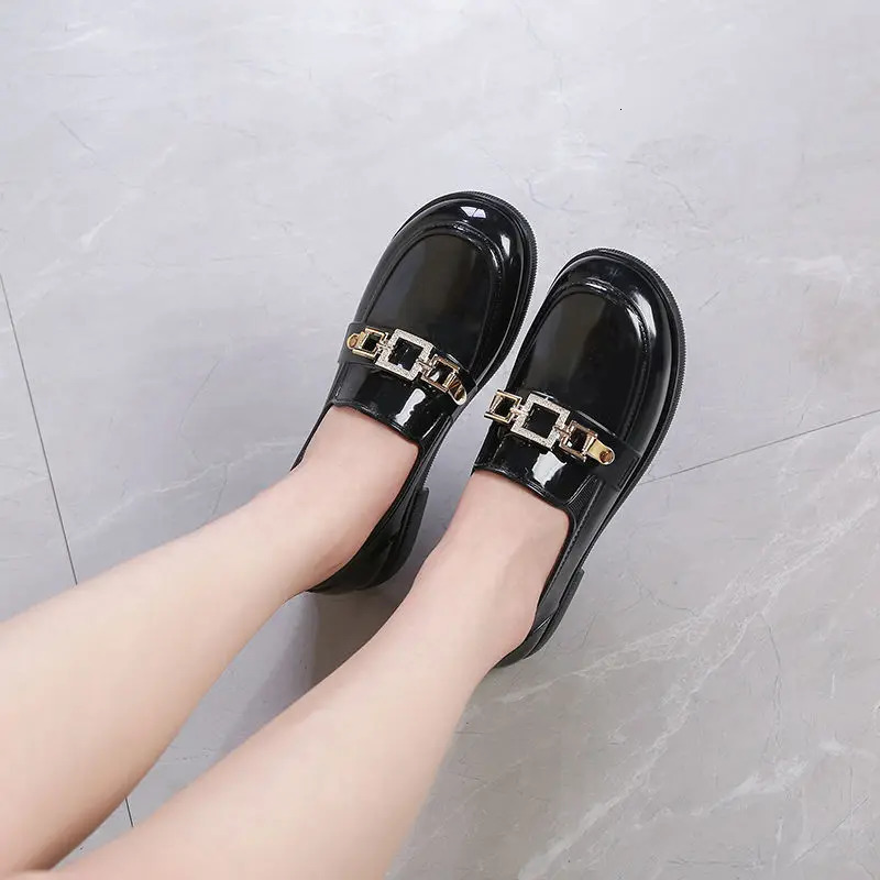 Footwear Formal Shoes Ladies Summer for Women Normal Leather Casual Loafers Block Heel Low Elegant Chunky Heels Young E Y2k 2