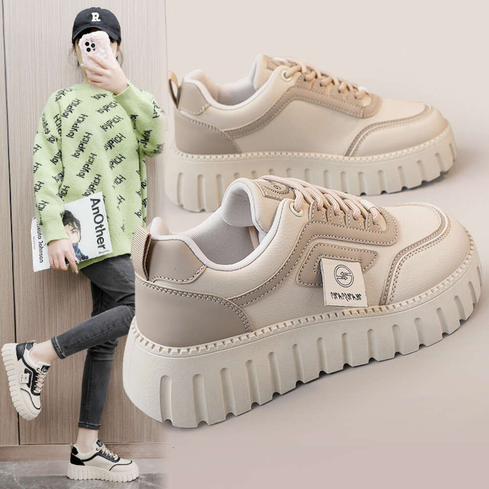 Senchen 2024 Trend Autumn Comfortable Thick Sole Heightening Board Korean Style Student Casual Platform Shoes