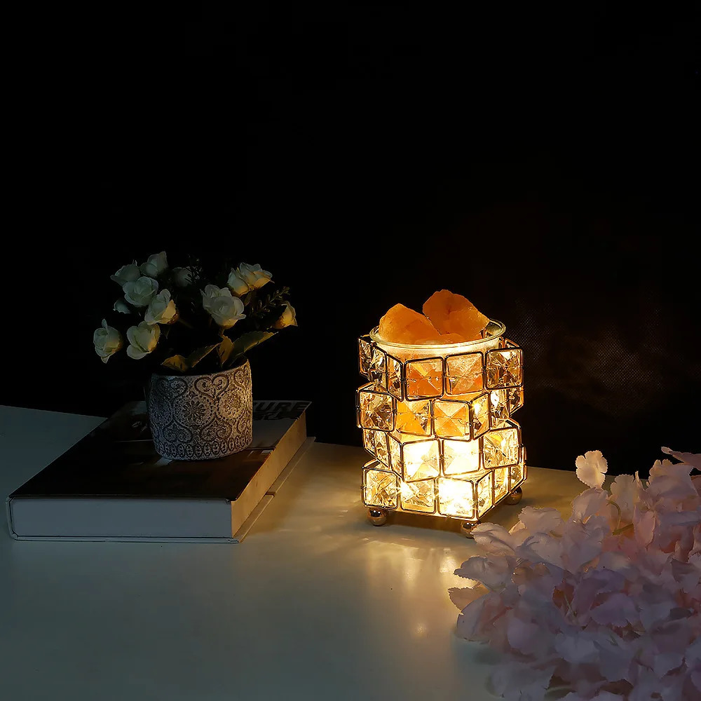 LED natural Himalayan crystal salt lamp rock salt night lamp table lamp lava lamp USB plug home bedroom warm room decoration gift 240530