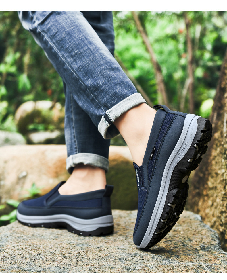 Mesh Ddmysports Men Casual Sports Plus Size Breathable Comfortable Walking Slip On Shoes Triple Dark Blue Free Shipping Outdoor
