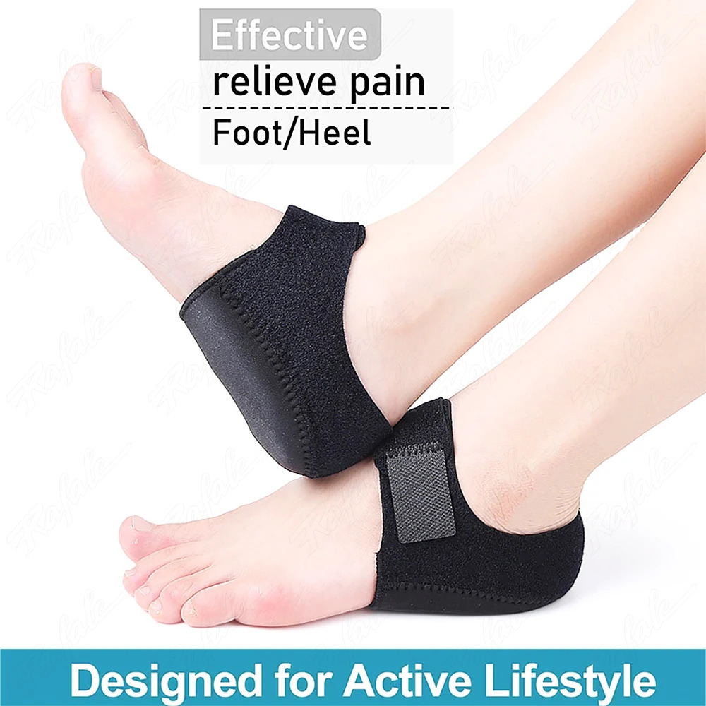 Plantar Fasciitis Silicone Heel Protector for Spurs Shock Absorption Shoes Pads U Cup Half-yard Socks Sleeve Pain Relief Insoles 240615