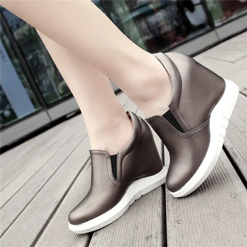 White Wedge Shoes Women Sneakers Spring Autumn Hidden Heels Ladies Loafers Shoes Casual Comfort Wedges Platform Female Shoes 240615