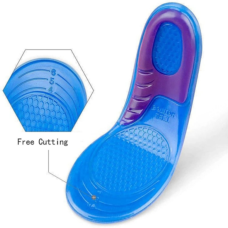1Pair Silicone Insoles for Shoes Ortic Arch Support Insole Soft Shoe Inserts Sport Anti-slip Template For Man Women Shoe Sole 240615