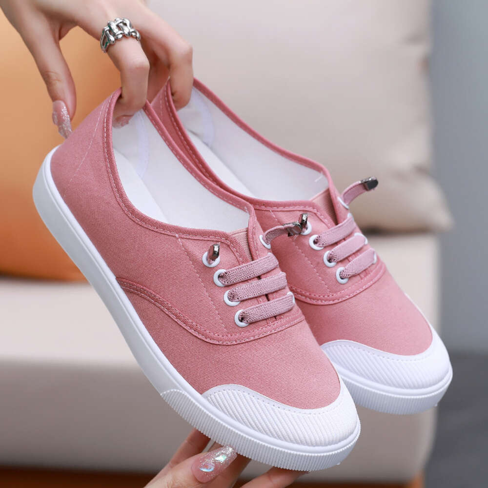 Women's Canvas 2024 Spring New White Student Flat Bottom Casual Board Shoes