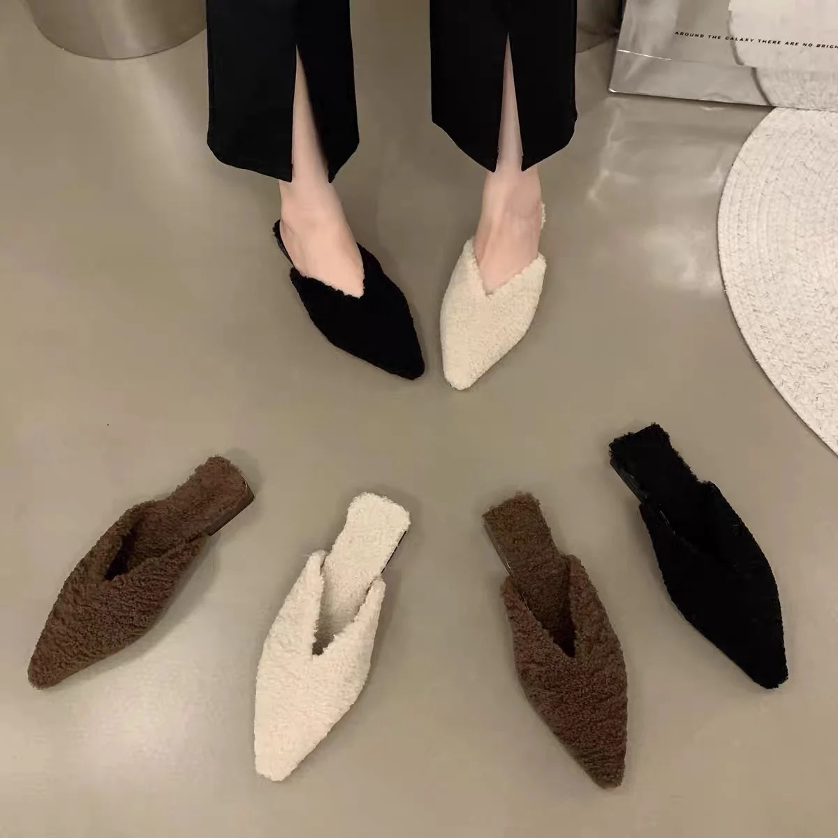 Spring Fur Mules: Stylish Slides for Women