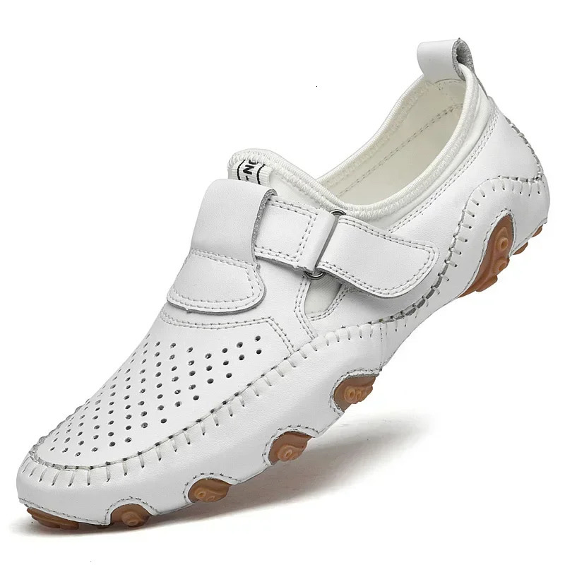 Vanmie Genuine Leather Men Casual Shoes Handmade Italian Soft Hollow Out Leather Shoes for men Breathable Summer Driving Shoes 240615