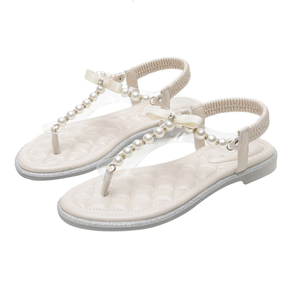 2025 Design Summer New Flat Shoes Transparent Flip Cover For Women