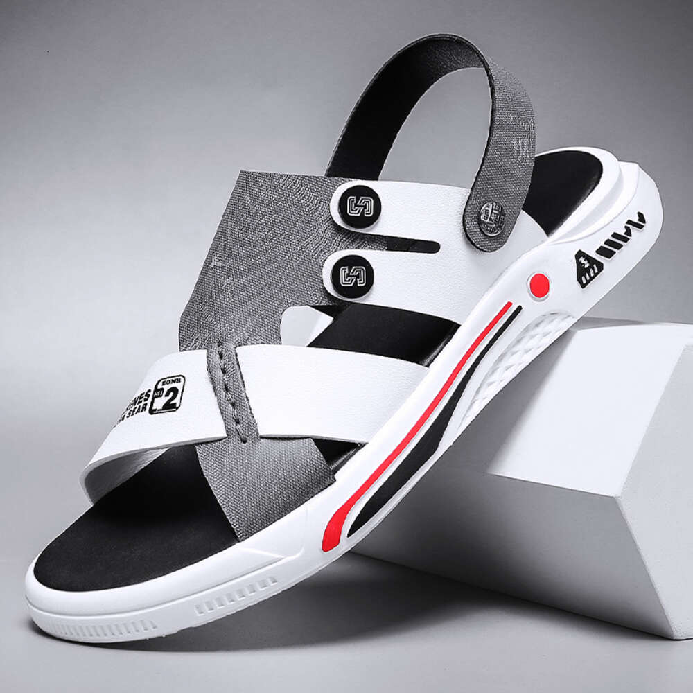 CYYTL Mens Sandals Casual Slippers Summer Leather Platform Outdoor Beach Male Shoes Non-Slip Indoor Walking Sports Flat