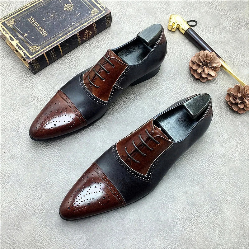 PU Leather Men Shoes Low Heel Loafers Dress Shoes Autumn Ankle Boots Retro Male Casual Shoe Wedding Shoe Sapato Masculino 240615