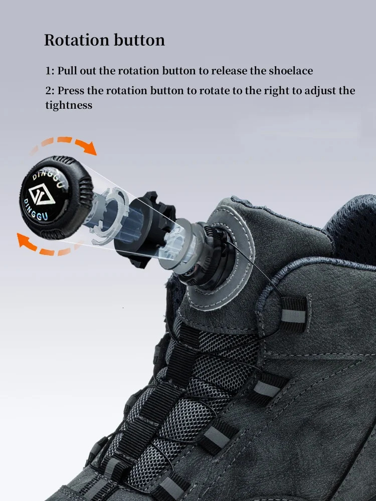 Work Shoes Men Women Anti-smashing Anti-puncture Safety Shoes Rotating Buttons Autumn Winter Protective Work Safety Boots 240615
