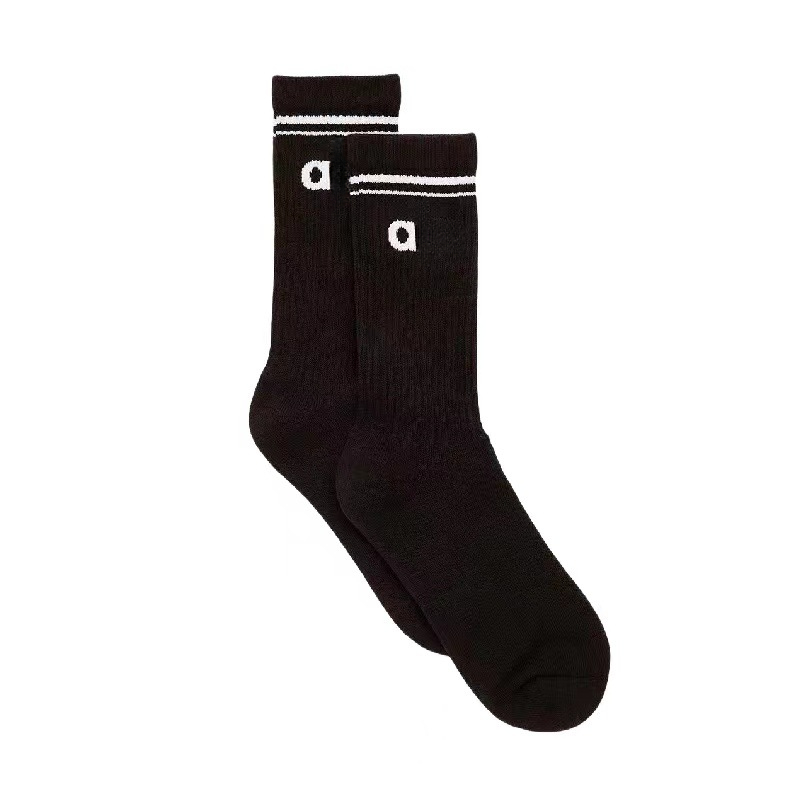 A Designer Half-Crew Throwback Women Sport gym Cotton Medium Tube Grip Sock white run Letter man sock soccer