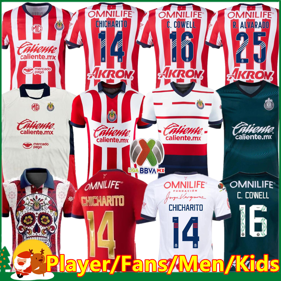 23 24 25 Chivas de Guadalajara Soccer Jerseys 2024 LIGA MX C. COWELL A.ZALDIVAR CALDERON J.MACIAS CHICHARITO A.VEGA Men Women kids kit football shirt Player Fans version