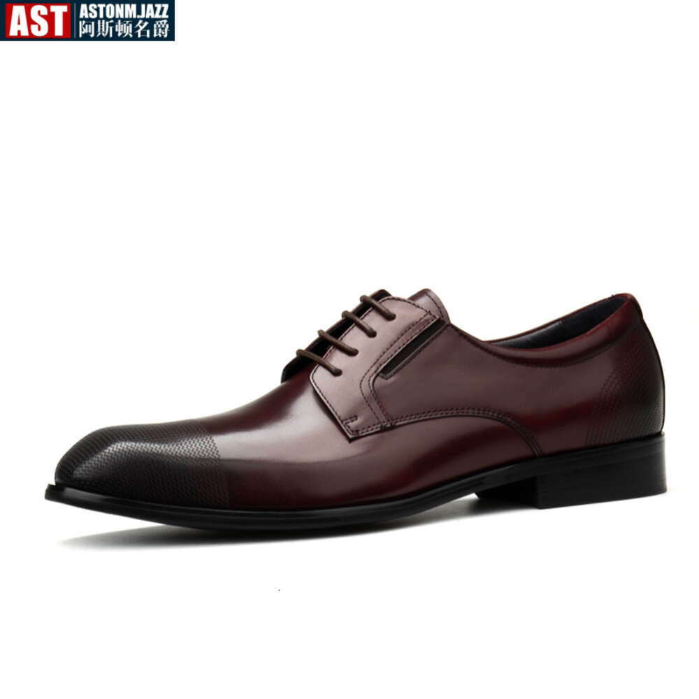 Italian Mens Dress Genuine Leather Summer 2024 New Style Fashion Square Toe Black Business Social Oxfords Shoes