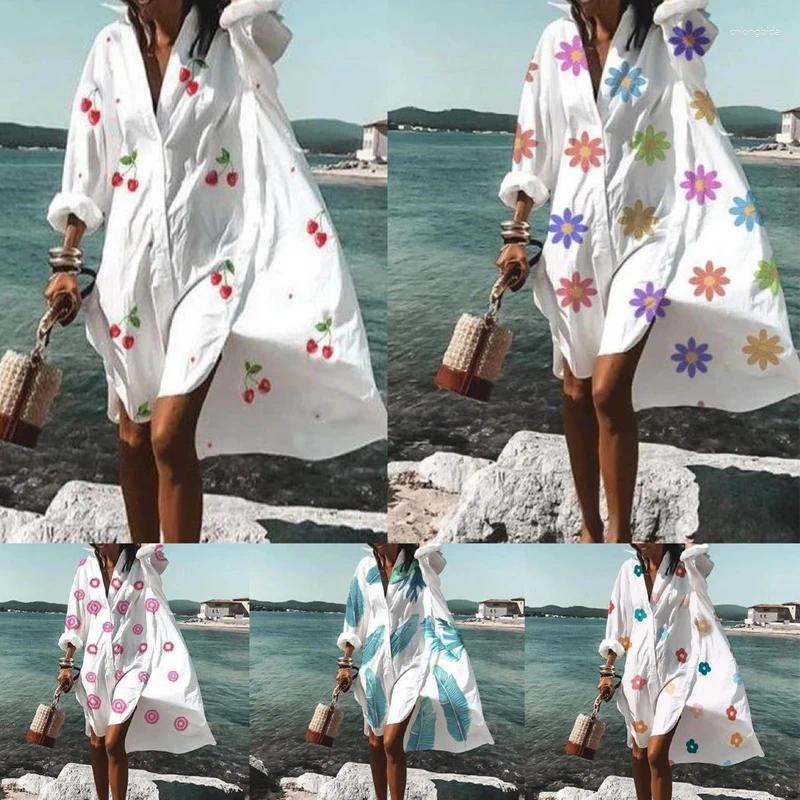 Beachear Womens 2024 Oversized Swimwear Women's Beach Cover Up Plus Outlet For Swimwe Shirt Dresses Boho Size Summer Dress