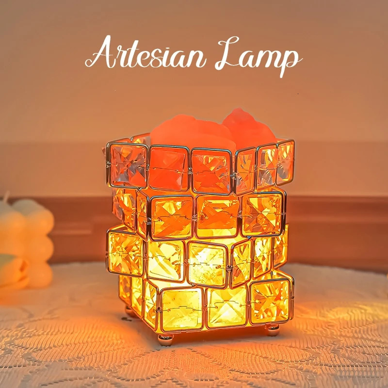 LED natural Himalayan crystal salt lamp rock salt night lamp table lamp lava lamp USB plug home bedroom warm room decoration gift 240530