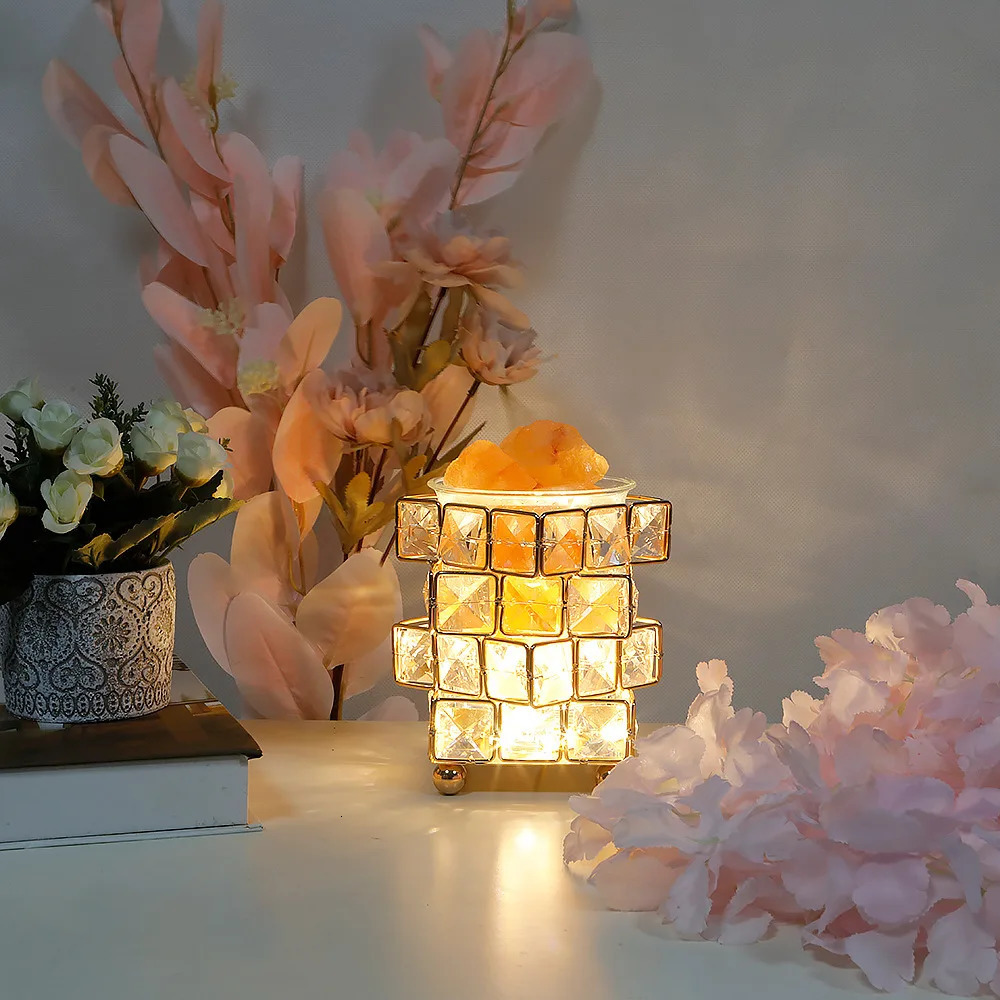 LED natural Himalayan crystal salt lamp rock salt night lamp table lamp lava lamp USB plug home bedroom warm room decoration gift 240530