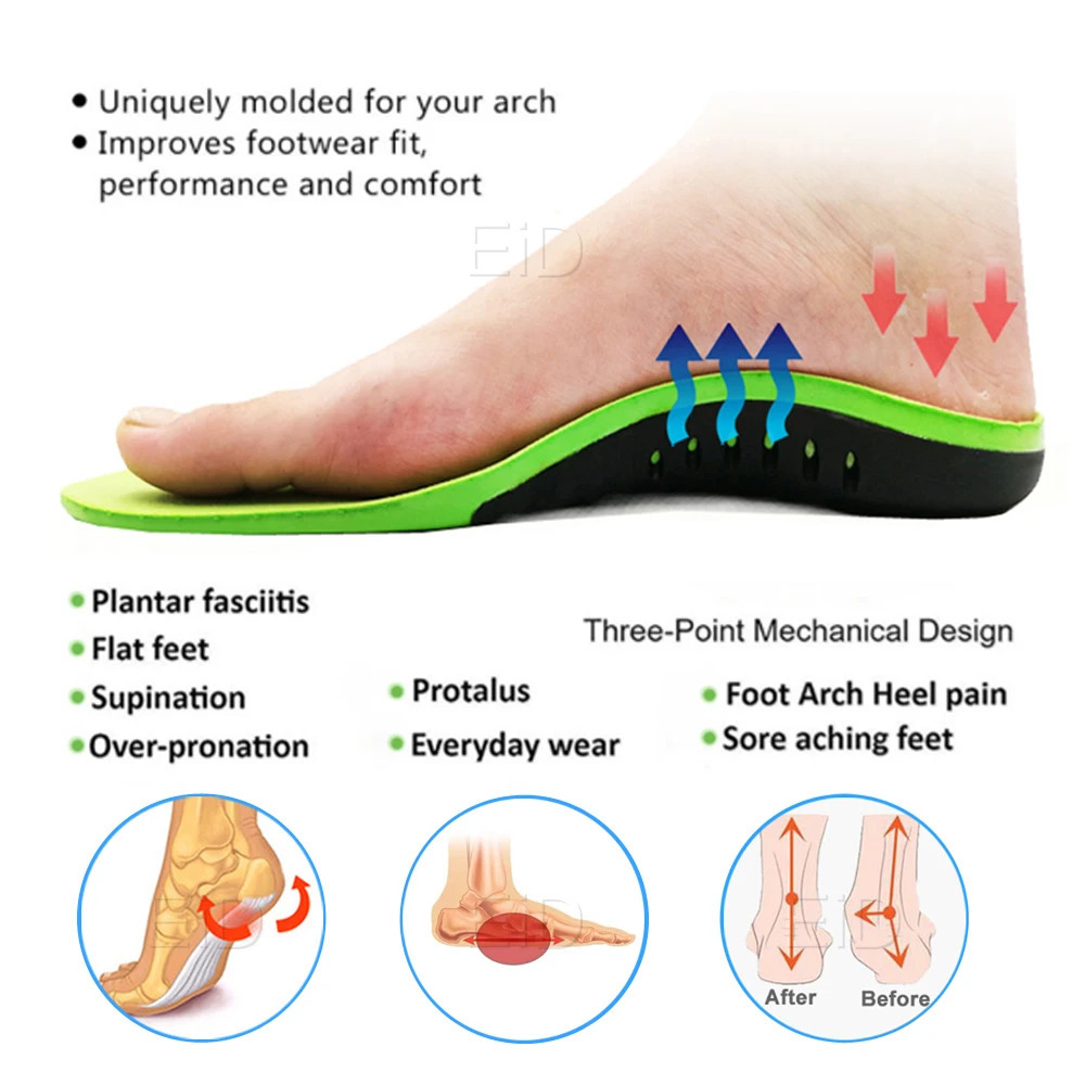 EVA Orthopedic Shoes Sole Insoles For feet Arch Foot Pad XO Type Leg Correction Flat Foot Arch Support Sports Shoes Insert 240615