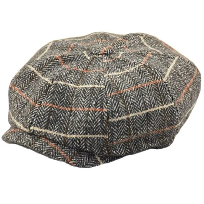 Winter Felt sboy Hats Dad Painter Caps Cabbie Flat Ivy Cap Lady Wool Octagonal Hat Adult Big Size Beret 5759cm 6061cm 240603
