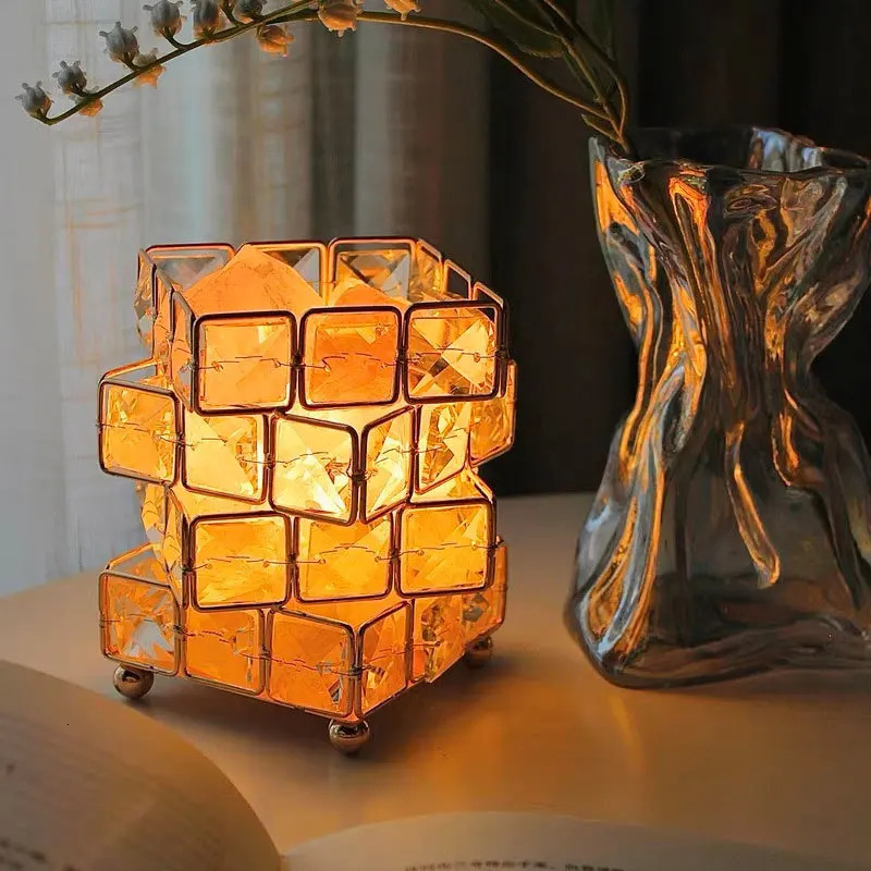 LED natural Himalayan crystal salt lamp rock salt night lamp table lamp lava lamp USB plug home bedroom warm room decoration gift 240530