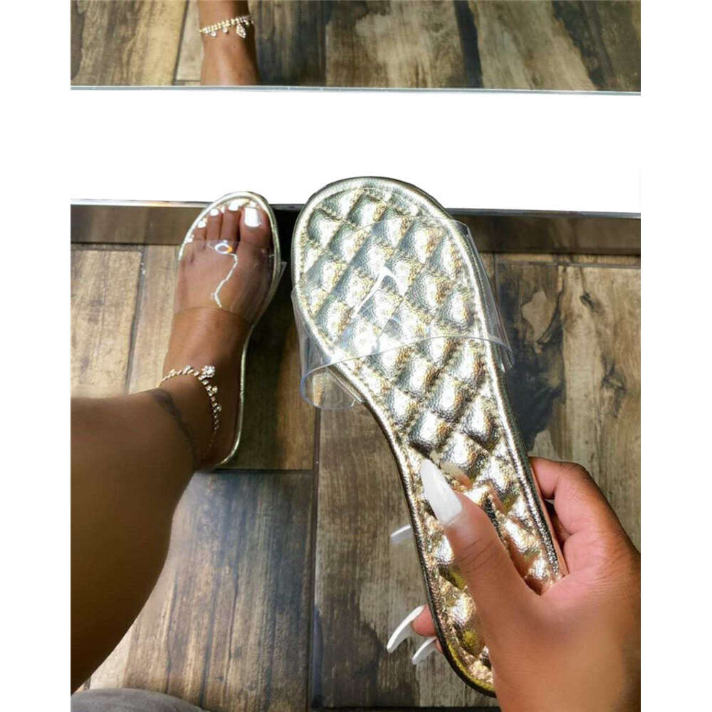 R115-ladies 2024 Sandales Sheer Femme Plat Summer Slippers