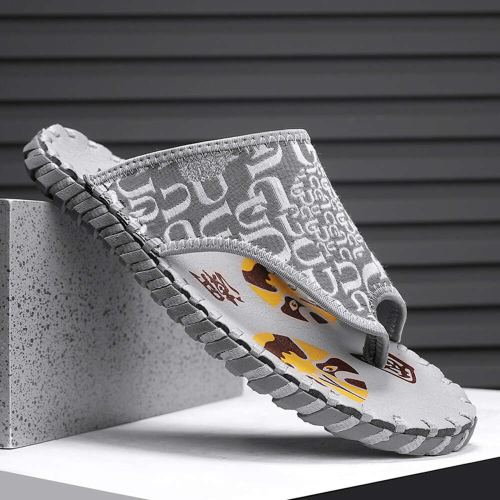 CYYTL Flip Flops Summer Men Slippers Leather Casual Outdoor Fashion Non-Slip Male Shoes Platform Walking Beach Sandals Fisherman