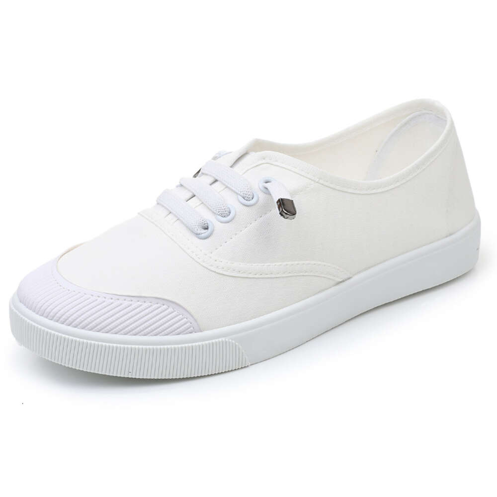 Women's Canvas 2024 Spring New White Student Flat Bottom Casual Board Shoes