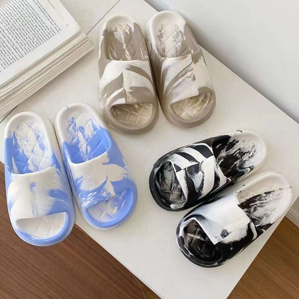 2024 Fashion Thick Platform Slippers Mixed Color Graffiti Casual Summer EVA Custom Home House Men's Women's Slides