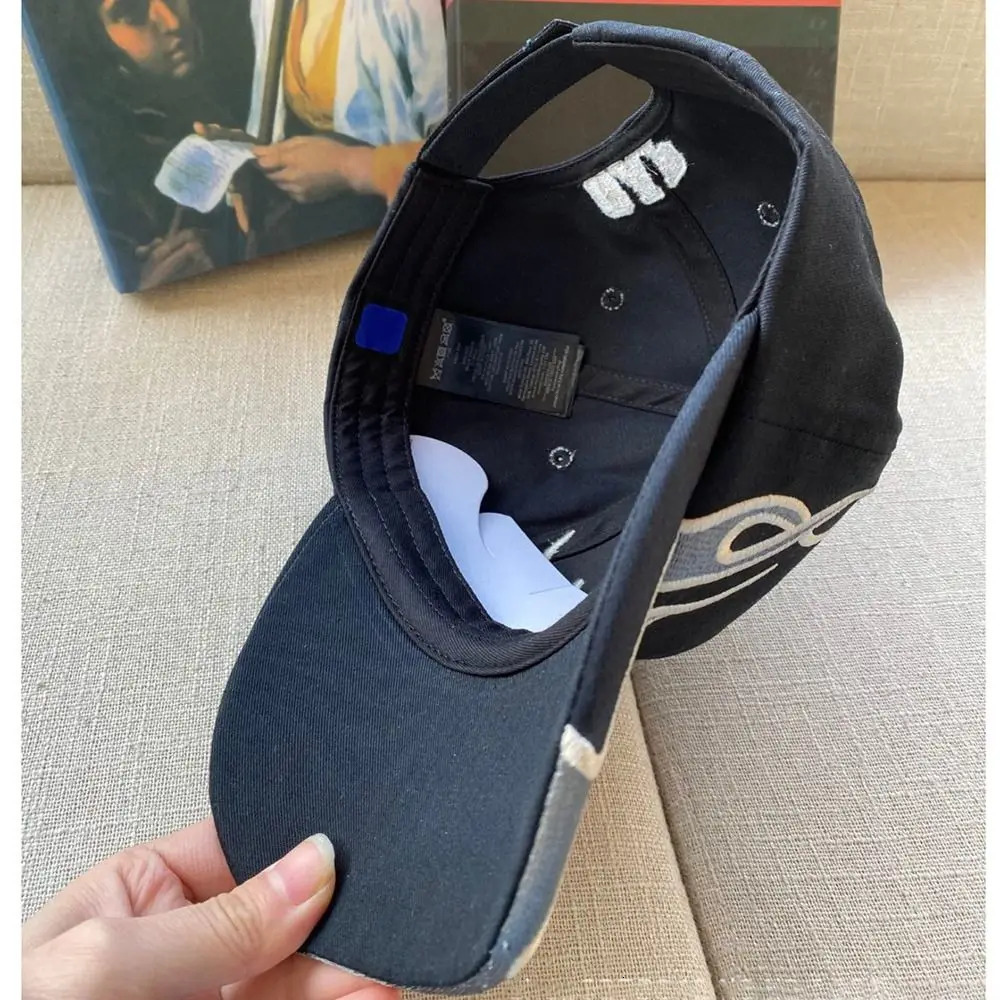 Embroidered Baseball Hat Fashion Hip Hop Cowboy Sun Hat Adjustable Blue Sun Hat Adult 240531bj