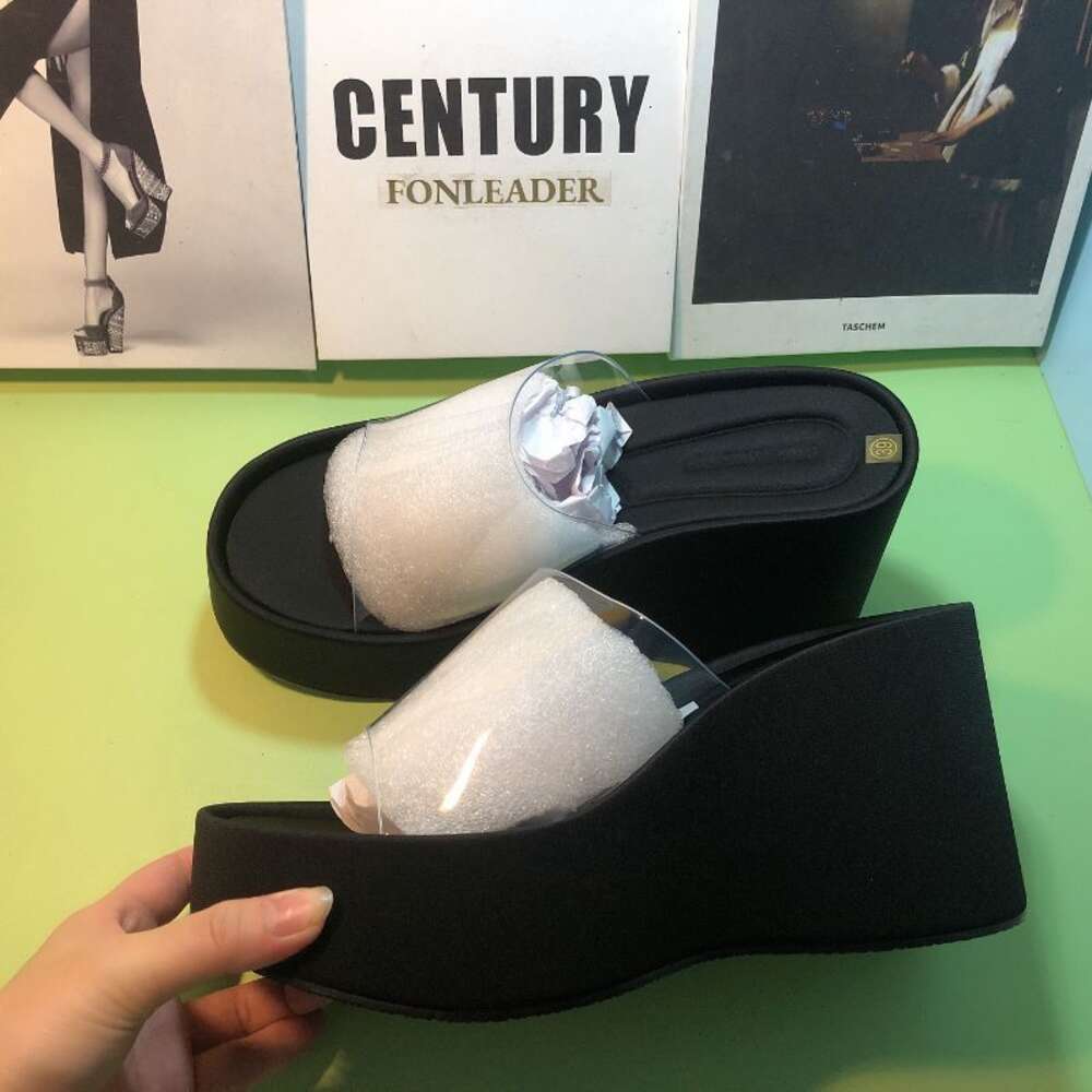 2024 Hot Selling Sandalias Plataforma Height Increasing Transparent Platform Women's Sandals