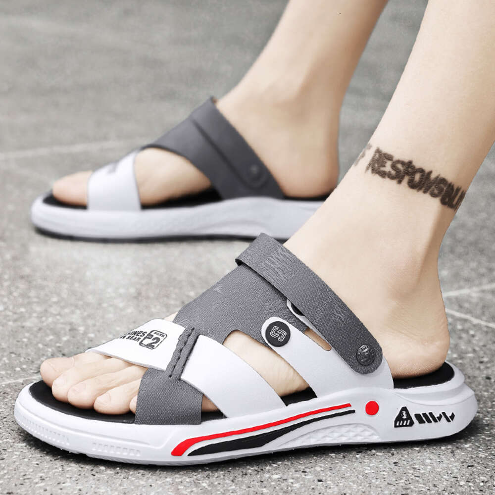 CYYTL Mens Sandals Casual Slippers Summer Leather Platform Outdoor Beach Male Shoes Non-Slip Indoor Walking Sports Flat