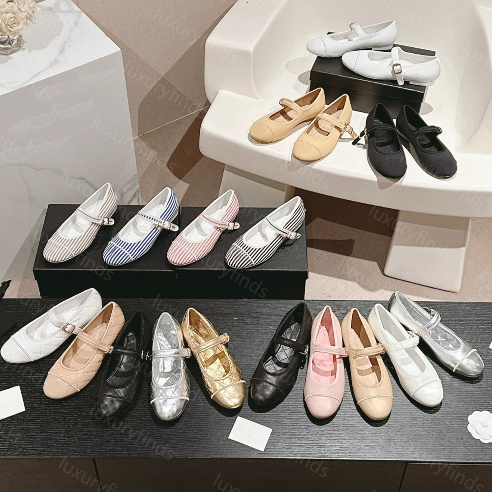 Woman loafer Ballet Flats shoes designer shoe 100% real leather Mary Jane Ankle Strap Flat Ballerina Shoes luxury shoe size 35-42 with box Cap To
