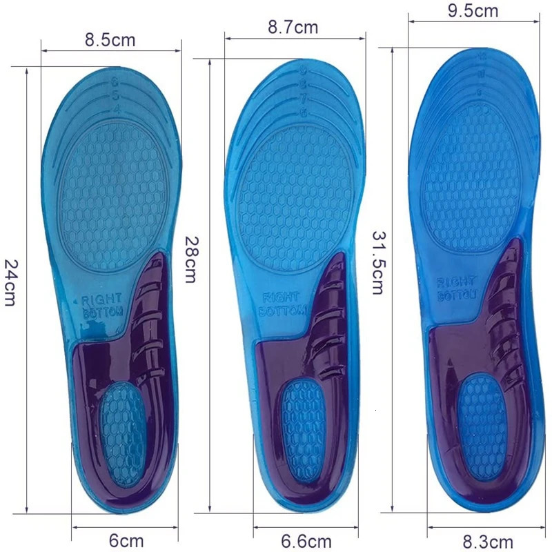 1Pair Silicone Insoles for Shoes Ortic Arch Support Insole Soft Shoe Inserts Sport Anti-slip Template For Man Women Shoe Sole 240615