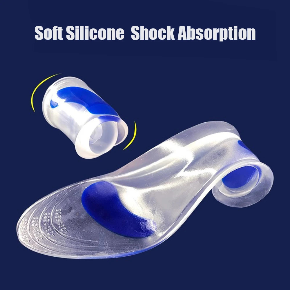 Silicon Orthopedic insoles for Shoes Women Men Flat Foot Arch Support Shoe Pad Shock Absorption Plantar Fasciitis Relief Insoles 240615