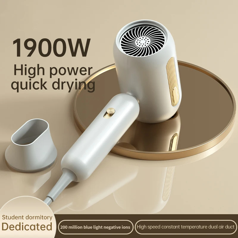 Dual blue light negative ion hair dryer fast drying, hair care overheating protection suitable for home and travel
