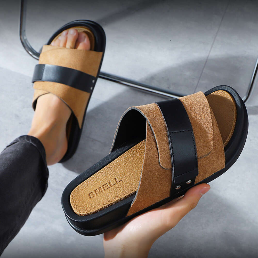 Good Selling Eming Leather for Men Cheap Slipper Zoris Mens Slippers