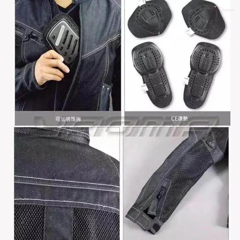 Motorcycle Apparel Komine Jk006 Jacket Denim Mesh Breathable Racing Protective Cross-Country Fall Resistant Riding Clothing free shipping