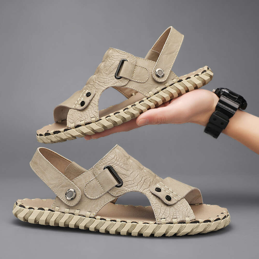 CYYTL Mens Sandals Summer Male Slippers Beach Shoes Outdoor Leather Hiking Fashion Fisherman Non-Slip Breathable Designer