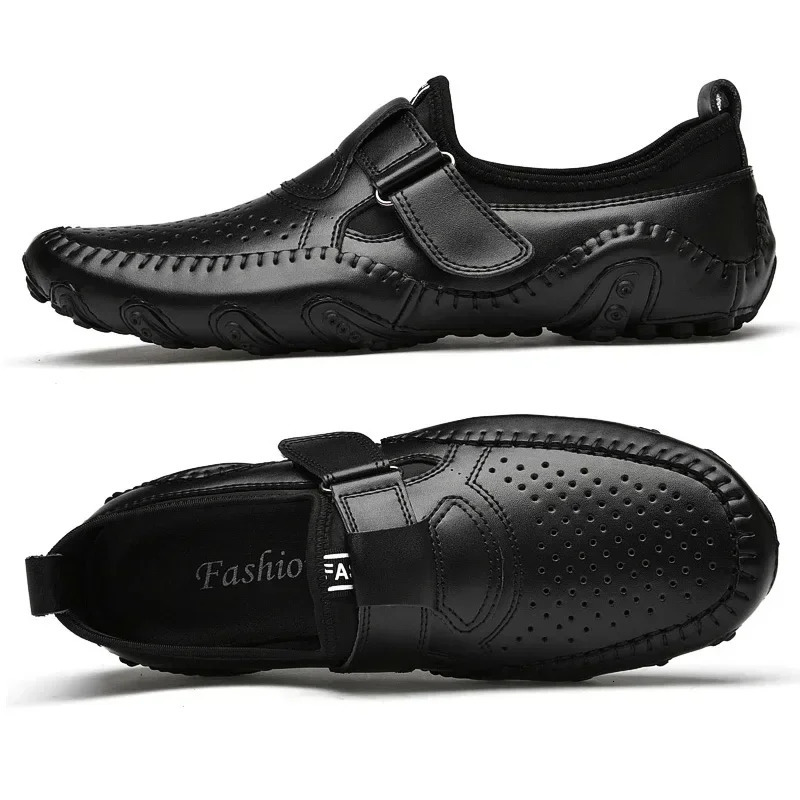 Vanmie Genuine Leather Men Casual Shoes Handmade Italian Soft Hollow Out Leather Shoes for men Breathable Summer Driving Shoes 240615