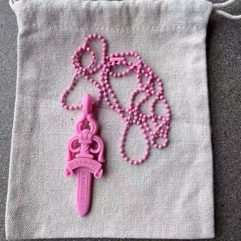 Necklace Resin Holy Sword Colored Necklace Couple Chain Punk Street Dance Style Cross Dagger Letter Chain