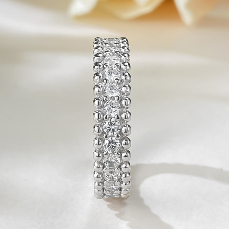 Exquisite 2024 Wedding Band: Sterg Sier Eternity Bridal Ring with Genuine Moissanite c33b