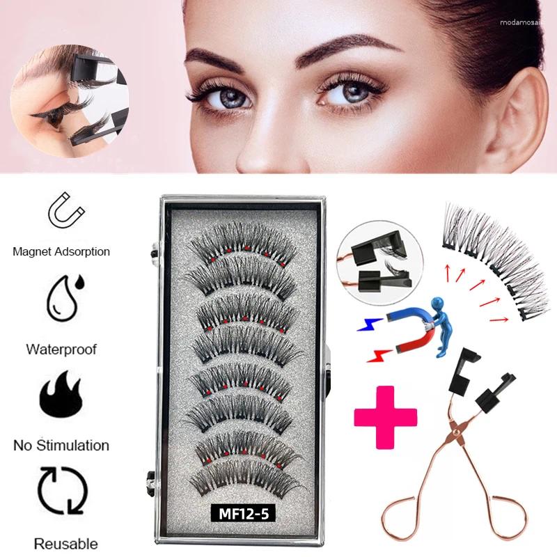 False Eyelashes Waysear 4 Pairs Magnetic Natural Look Waterproof 3D Effect Reusable Lashes No Glue