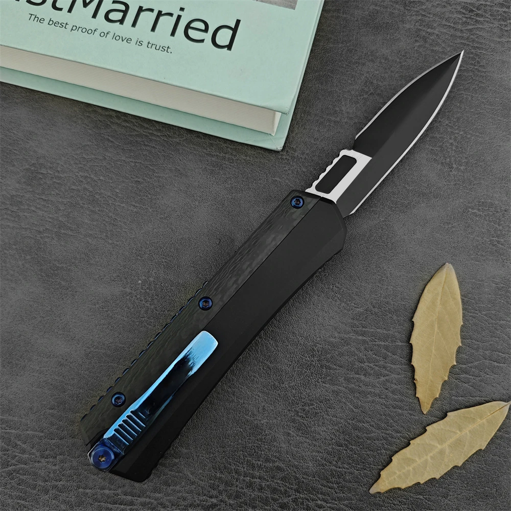 2025 new Glykon Micro-Assist Open Foldable D2 Steel Pocket Knife with Aluminum & Carbon Fiber Handle - Ideal for Outdoor Activities